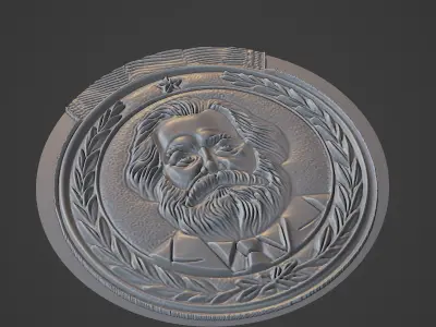 Karl Marx Medallion 3D print model