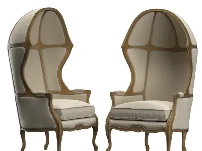 ARMCHAIR WITH VERSAILLES DOME Low-poly 3D model