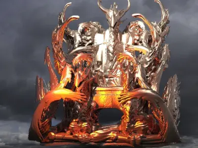 Gold Underworld throne Collection 1  3D model