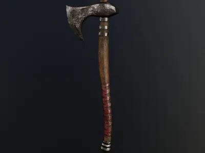 Scandinavian Viking ax axe Hatchet Free low-poly 3D model