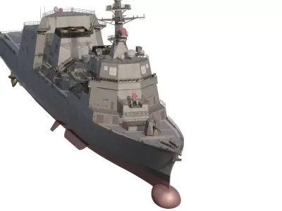 JAPANESE NAVY MODERN DETAILED DESTROYER WITH PARTIAL INTERIOR 3D model