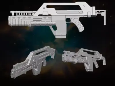 Rifle pulso Alien M41 3D printable Files for Action figures 3D print model