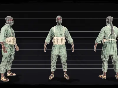 Terrorist Somali-Al-Shabbab-LITE Low-poly 3D model