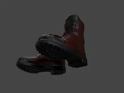 SHOE-006 Red Boots Low-poly 3D model