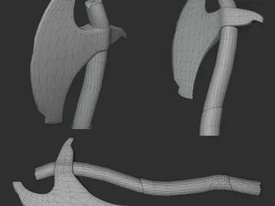 Battle Axe Low-poly 3D model 32