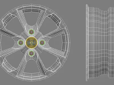Chromed Car and Motorcycle Rim 3D model