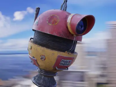 Pizza Delivery Robot Free 3D model