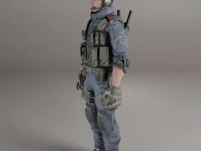 Game Ready Soldier Low-poly 3D model