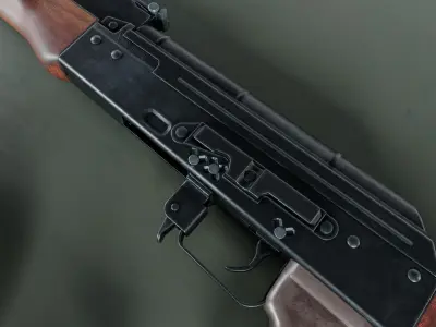 AKM assault rifle Low-poly 3D model buy