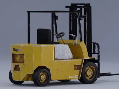 Forklift Worn out Low-poly 3D model