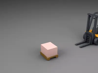 Fork Lift - Low Poly  Low-poly 3D model