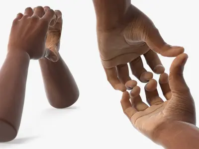 Black Male Hands in Heart Symbol Pose 3D model