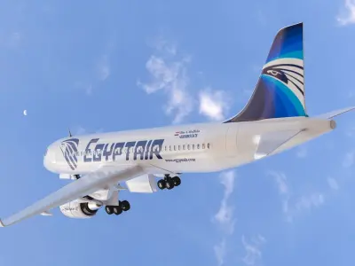 Airbus A320 200 3D model UV Egypt 3D model