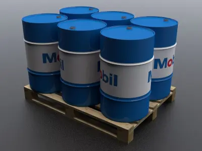 Mobil Barrel With Pallet Low-poly 3D model
