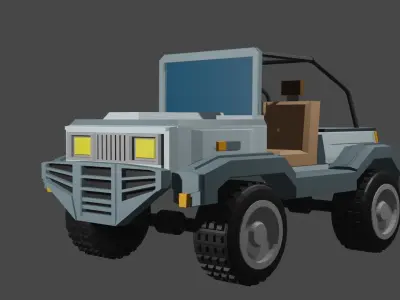 low poly jeep Low-poly 3D model by komtoon