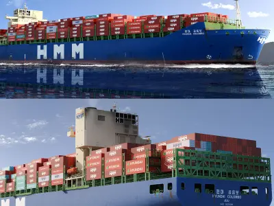 HYUNDAI COLOMBO Container Ship 3D model