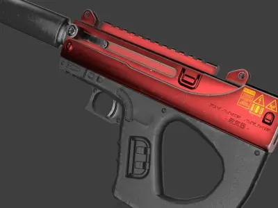 Futuristic SMG Low-poly 3D model