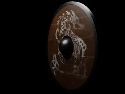 Viking Shield PBR Low-poly 3D model purchase