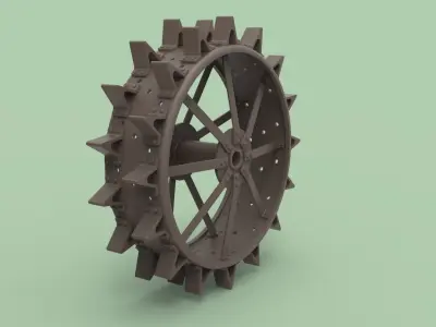 Rear wheel from old tractor 3D model