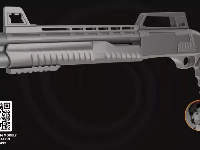 Apex Predator Tactical Shotgun - Special Ops Heavy 3D Firearm 3D model