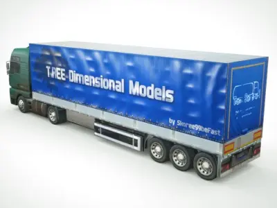 semi - truck 04 534 Low-poly 3D model