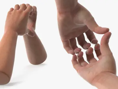 Male Hand Pair Forming Heart Shape 3D model