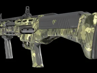 DP12 Shotgun Jungle Texture Low-poly 3D model