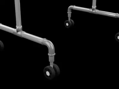 Mobile clothes hanger Low-poly 3D model
