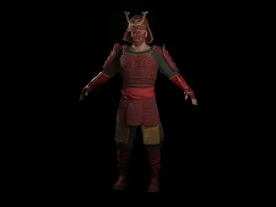 Samurai armor Low-poly 3D model