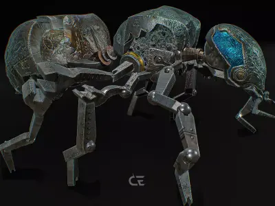Mechanical Ant Low-poly 3D model