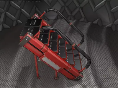 Sci-Fi Stairs - 8 - Red Version Low-poly 3D model