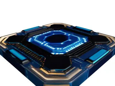 Futuristic SciFi Processor Chip 3D model