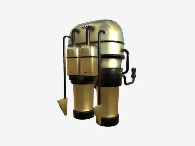 Jetpack C08 Gold - SciFi Character Design Low-poly 3D model