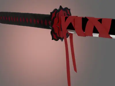 The forbidden katana  Low-poly game ready Low-poly 3D model