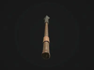 Assegay two arrowheads Low-poly 3D model