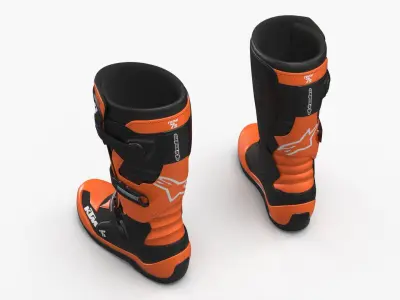  KTM Kids Motocross Boots Orange Black 