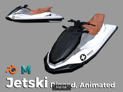5 Color Jetski Low-poly 3D model 3D Model Pack purchase