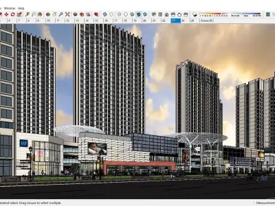 Sketchup Commercial Complex 156 3D model