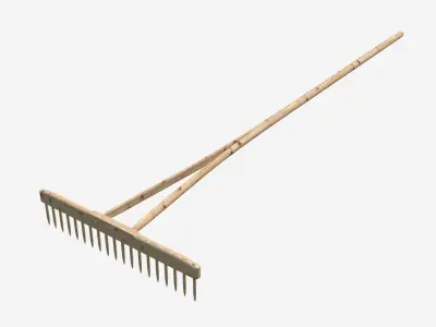 Wooden rake 3D model