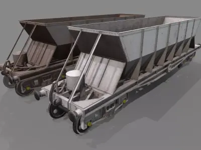 Double bogie hopper Low-poly 3D model