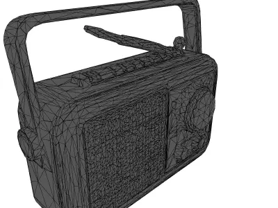 Retro Portable Transistor Radio 3D Model Low-poly 3D model