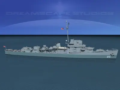 Evarts Class Destroyer DE272 USS Lovering 3D model