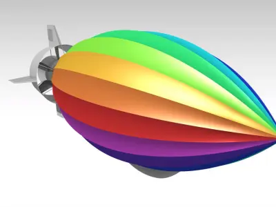 Modern Airship  Low-poly 3D model