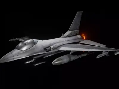 F16 super hornet Animated Low-poly 3D model