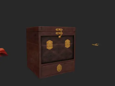 Antique Puzzle Box Low-poly 3D model