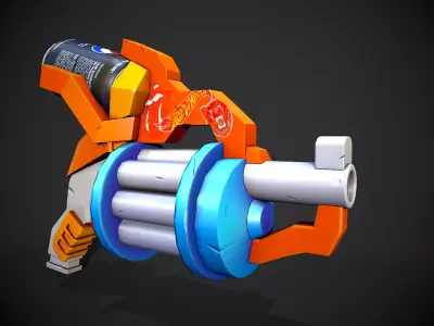 Stylized Gun Low Poly Low-poly 3D model