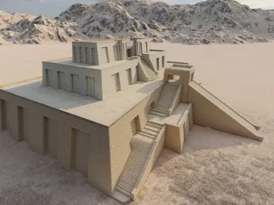 Zigurat ancient pyramid-Ziggurat Temple 3D model 5