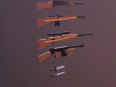 Low Poly Weapon Pack Low-poly 3D model buy