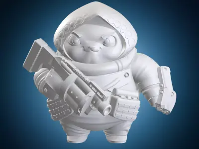 Space Marine 40000 Chibi Style Figure 3D print model
