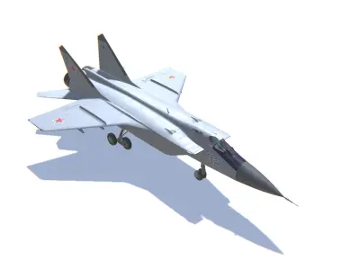 MIG-31 Foxhound Jet Fighter Aircraft Low-poly 3D model